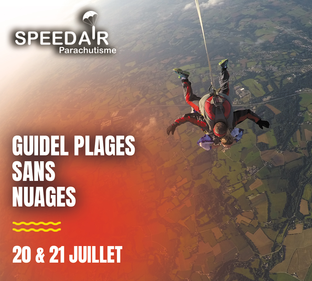 Saut en parachute tandem - Speedair Parachutisme au dessus de Guidel Plages